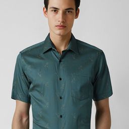 Van Heusen Men Spread Collar Floral Printed Cotton Formal Shirt-image-54