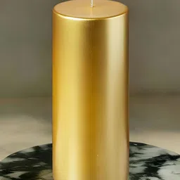 atorakushon Gold-Toned 1 Pieces Round Metallic Golden Tall Pillar Candle-image-45