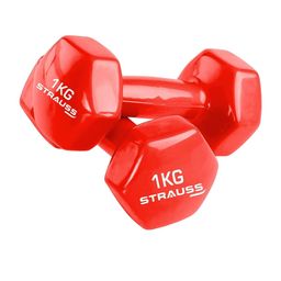 STRAUSS Pack Of 2 Vinyl Dumbbells Set 1kg Each-image-92