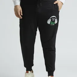 Sizeupp Men Plus Size Printed Cotton Joggers-6