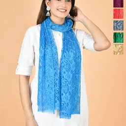 Nakoda Creation Selection Of 6 Floral Woven Design Net Dupattas-picture-11
