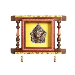 AAKRITI ART CREATIONS Brown & Yellow Parameshwar Wall Decor Frame With Divine Vishnu-image-28