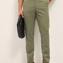 THE BEAR HOUSE Men's Striped Slim Fit Formal Trouser-image-33