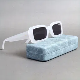 SUNGLASSIC Victoria. Unisex Jelly Clear Black Polarized Rectangle Sunglasses-image-85