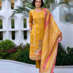 MOJILAA Women Ethnic Motifs Printed Regular Sequinned Kurta with Trousers & With Dupatta-22