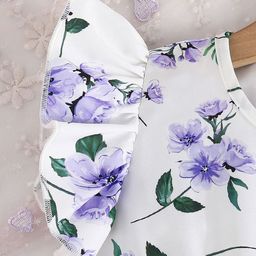 INCLUD Kids Floral Print Flutter Sleeve Fit & Flare Dress image 4