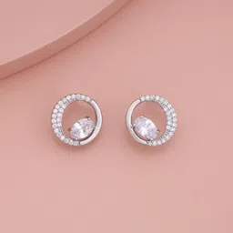 Kushal's Fashion Jewellery Gold-Plated Classic Zircon Studded Studs-37