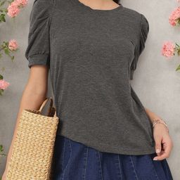 DressBerry Feminine Flair Puff Sleeves T-shirt-image-60