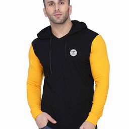 Blisstone Men Colourblocked Hooded Slim Fit T-shirt-image-78