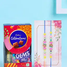Ascension Set Of 2 Beaded Rakhis Comes with Roli Chawal & Chocolate Box-image-6