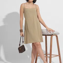Fashfun Women Striped Shoulder Straps Shift Dress-picture-15