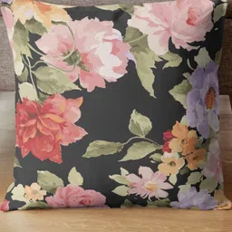 THEYAYACAFE Black & Red Floral Velvet Square Cushion Covers-image-26