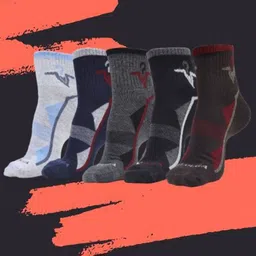 MJE Men Pack Of 5 Patterned Ankle Length Socks-image-13