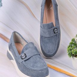 Jove Women Perforations PU Loafers-image-15