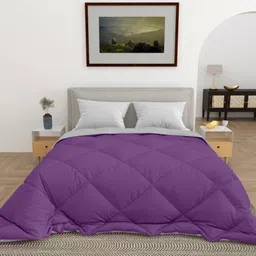 CHICERY Purple & Grey Microfiber AC Room Double Bed Comforter-29