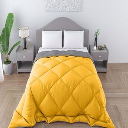 CHICERY Yellow & Grey Geometric Heavy Winter Double Bed Comforter-image-77