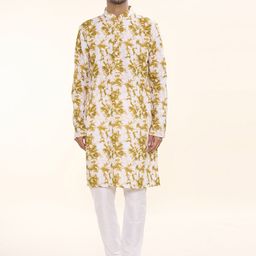 Arihant Rai Sinha Men Abstract Printed Cotton Kurta with Churidar-picture-12