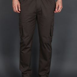 HAUWER Men Relaxed Straight Leg Easy Wash Corduroy Cargos Trousers-38
