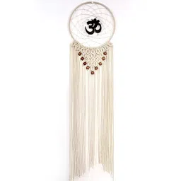 VAH Kya Bat Hai !! White & Black Om Macrame With Decorative Beads Design Wall Hangings-image-51