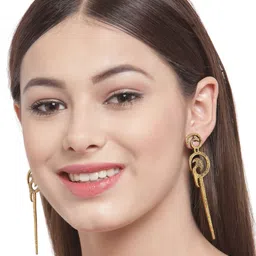 Anouk Gold-Plated Quirky Shaped Drop Earrings-image-41
