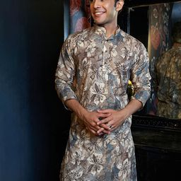 Shasak Men Floral Kurta-image-64
