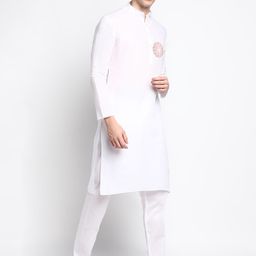 PulseIQ Men Ethnic Motifs Printed Regular Kurta with Pyjamas image 4