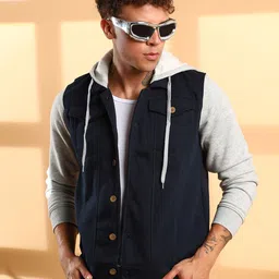 Campus Sutra Men Colourblocked Hooded Sweatshirt-picture-46