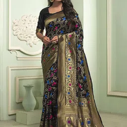 Aldwych Woven Design Zari Silk Blend Banarasi Saree-picture-52