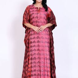 SILK N STYLES Women Printed Maxi Kaftan Nightdress-image-62