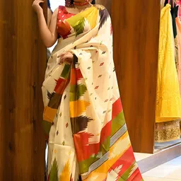 Anouk Zari Linen Blend Saree-22