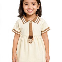 POP STREET KIDS Girls Applique Shirt Collar Fit & Flare Mini Dress-image-93