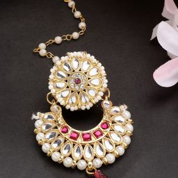 Anouk Gold-Plated CZ Stone-Studded Maang Tikka Jewellery-picture-21