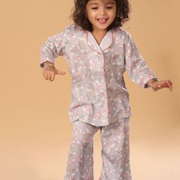 The Mini Trunk Unisex Kids Printed Night suit-image-11