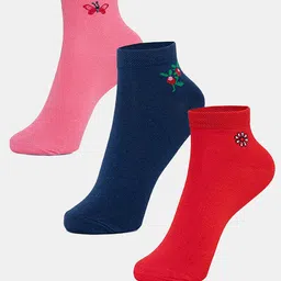 Bodycare Women Pack Of 3 Assorted Breathable Ankle Length Socks-11