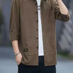 StyleCast Men Relaxed Fit Solid Spread Collar Cotton Casual Shirt-image-43