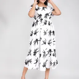 JAIPURI LIBAS Floral Print Crepe A-Line Midi Dress-image-11