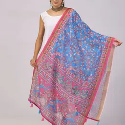 Kaizen TEXO FAB Ethnic Motifs Printed Linen Dupatta-picture-15