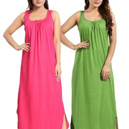 Inner Beats Women Pack Of 2 Multicoloured Cotton Blend Nightdress-picture-15