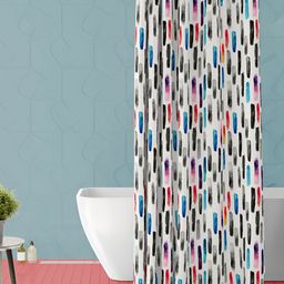 ArtzFolio White & Blue Printed Waterproof Shower Curtain-image-65