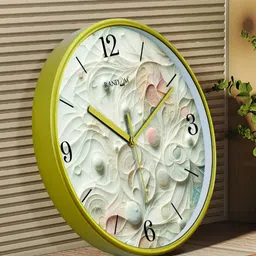 RANDOM White & Pink Printed Contemporary Round Shaped Analogue Wall Clock-9