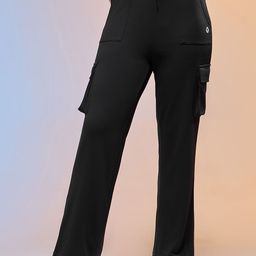 Technosport Women Self Designed Straight Fit Mid-Rise Cargo Track Pant-28