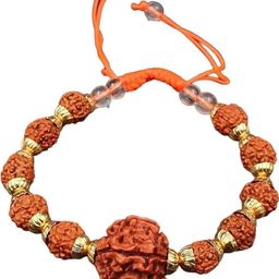 Divine souvenirs Unisex Rudhraksh Beaded Wooden Elasticated Bracelet-image-76