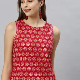KALINI Women Floral Printed Sleeveless Cotton Top-picture-28