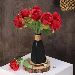 LITVERSE Red 10 Pieces Rose Artificial Flower-0