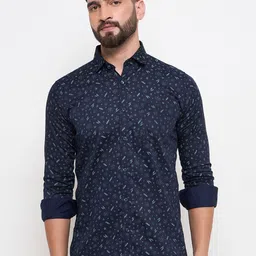 Duke Men Slim Fit Floral Opaque Printed Casual Shirt-image-5