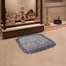 Kuber Industries Grey Printed Square Prayer Mat-1