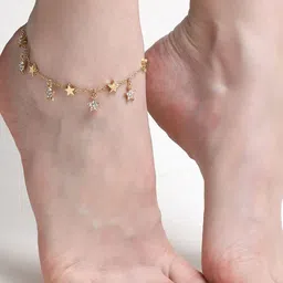 ELLE Gold-Plated Artificial Stones and Beads Anklet-28
