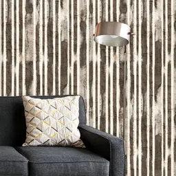 ArtzFolio Printed UV-Resistant Anti-Bacterial Vintage Gray Stripe Peel & Stick Wallpaper-image-5