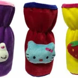 Premium quality Velvet Bottle Cover with teddy (Pack of 3) (Purple, Red, Yellow)-image-26
