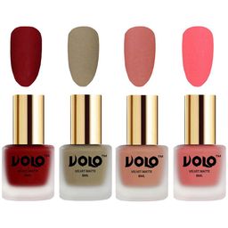 VOLO Set Of 4 Velvet Matte Nail Polish-8 ml Each Shade-22-37-38-41-17